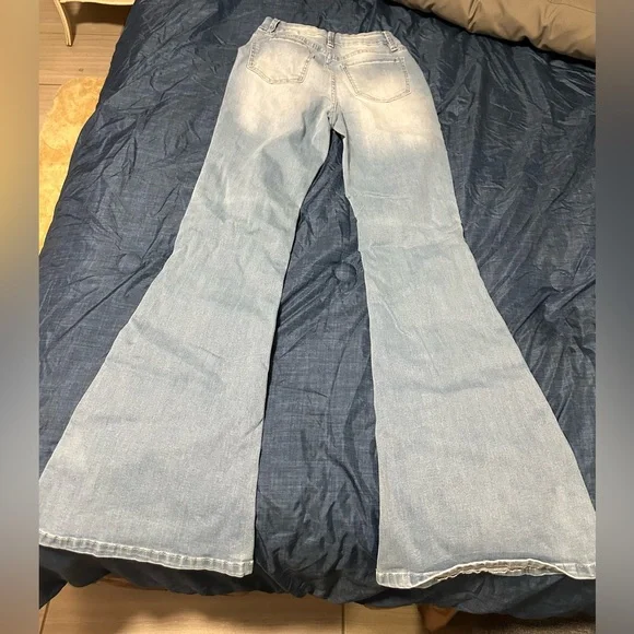 Forever 21 Light Blue Wide Leg Jeans - Picture 2 of 5